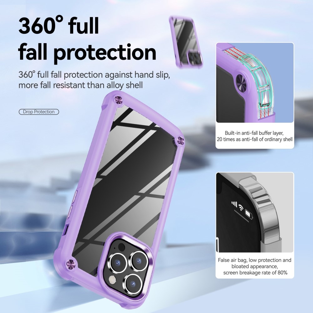 Gél tok fix hátlappal iPhone 15 Pro Max készülékhez - lila