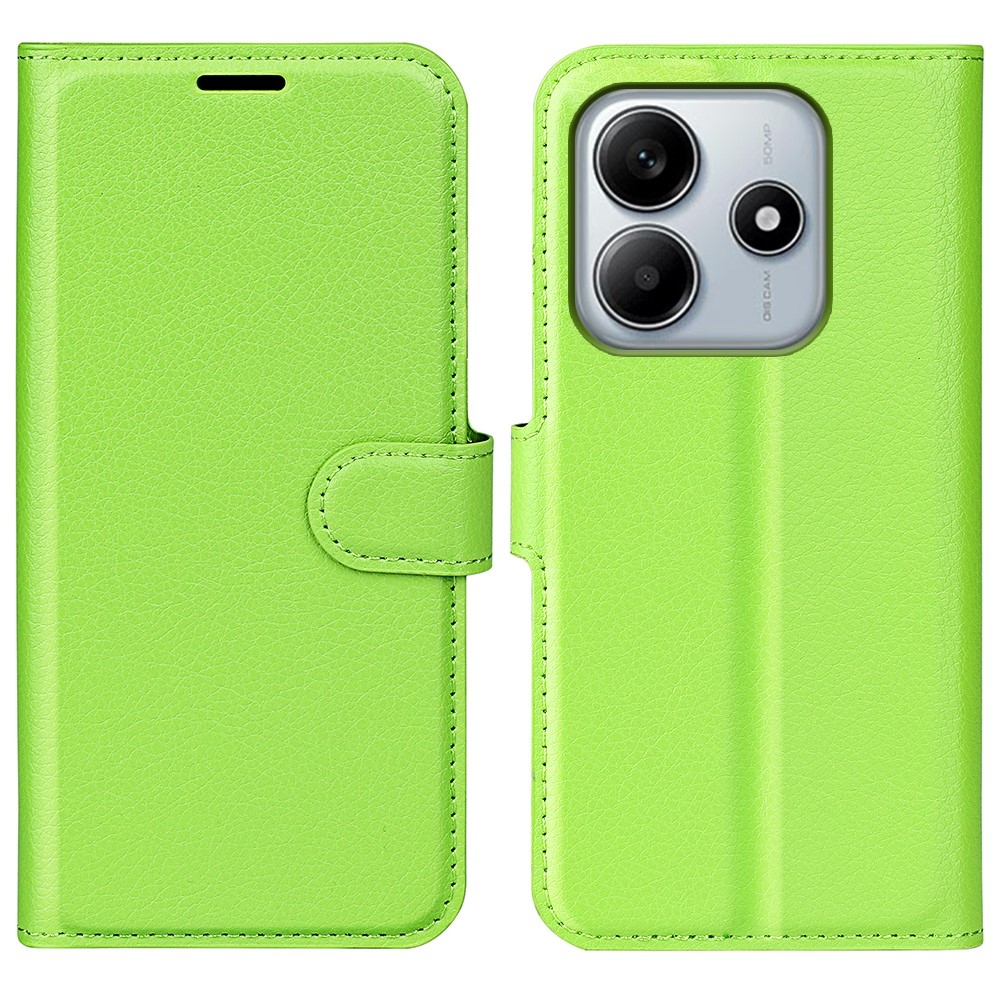 Litchi könyv tok a Xiaomi Redmi Note 14 5G-hez - zöld