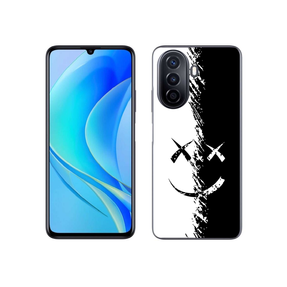 Gél borító mmCase a Huawei Nova Y70-en - fekete-fehér smiley