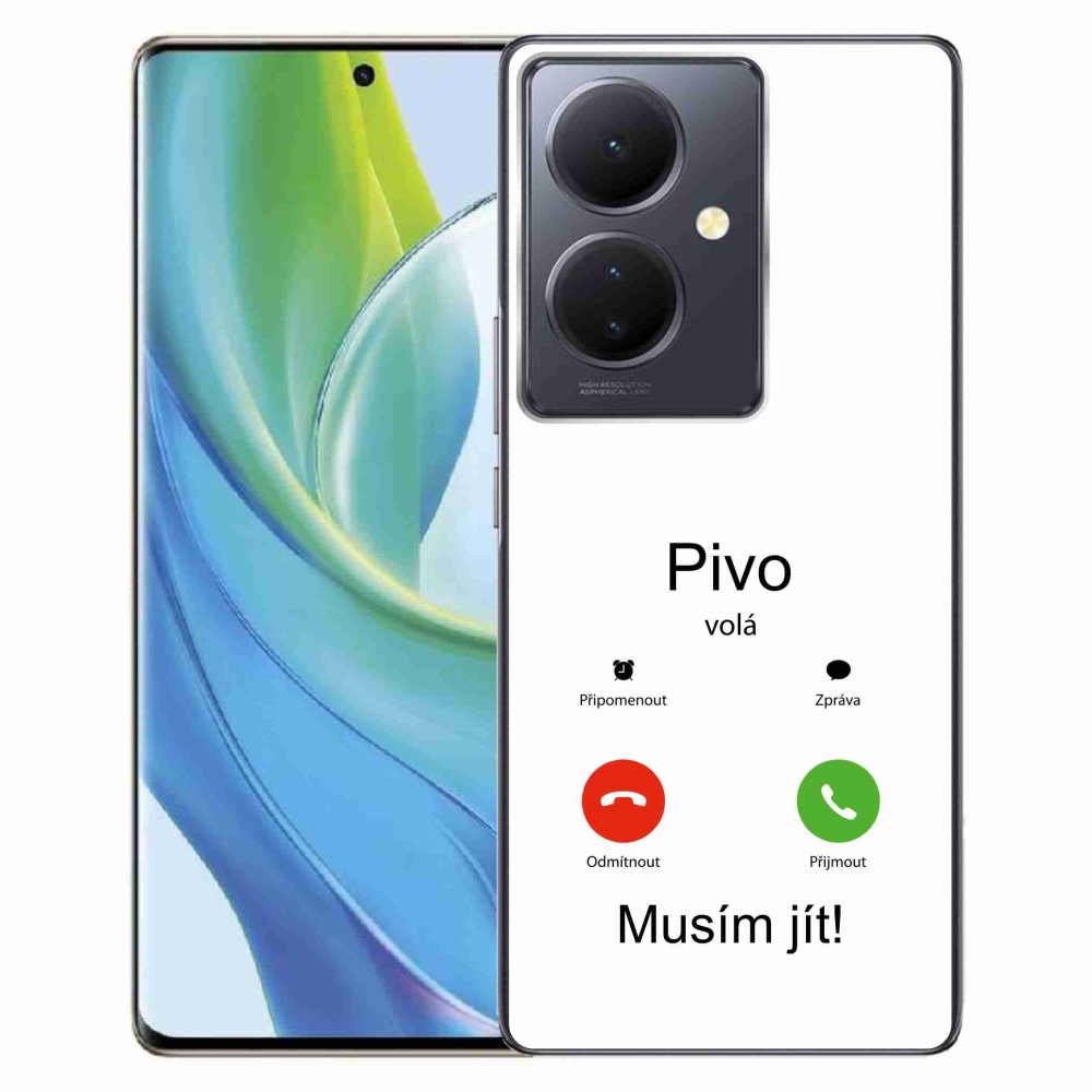 Gél borító mmCase a Vivo V29 Lite 5G-n - a sör hívja a fehér hátteret