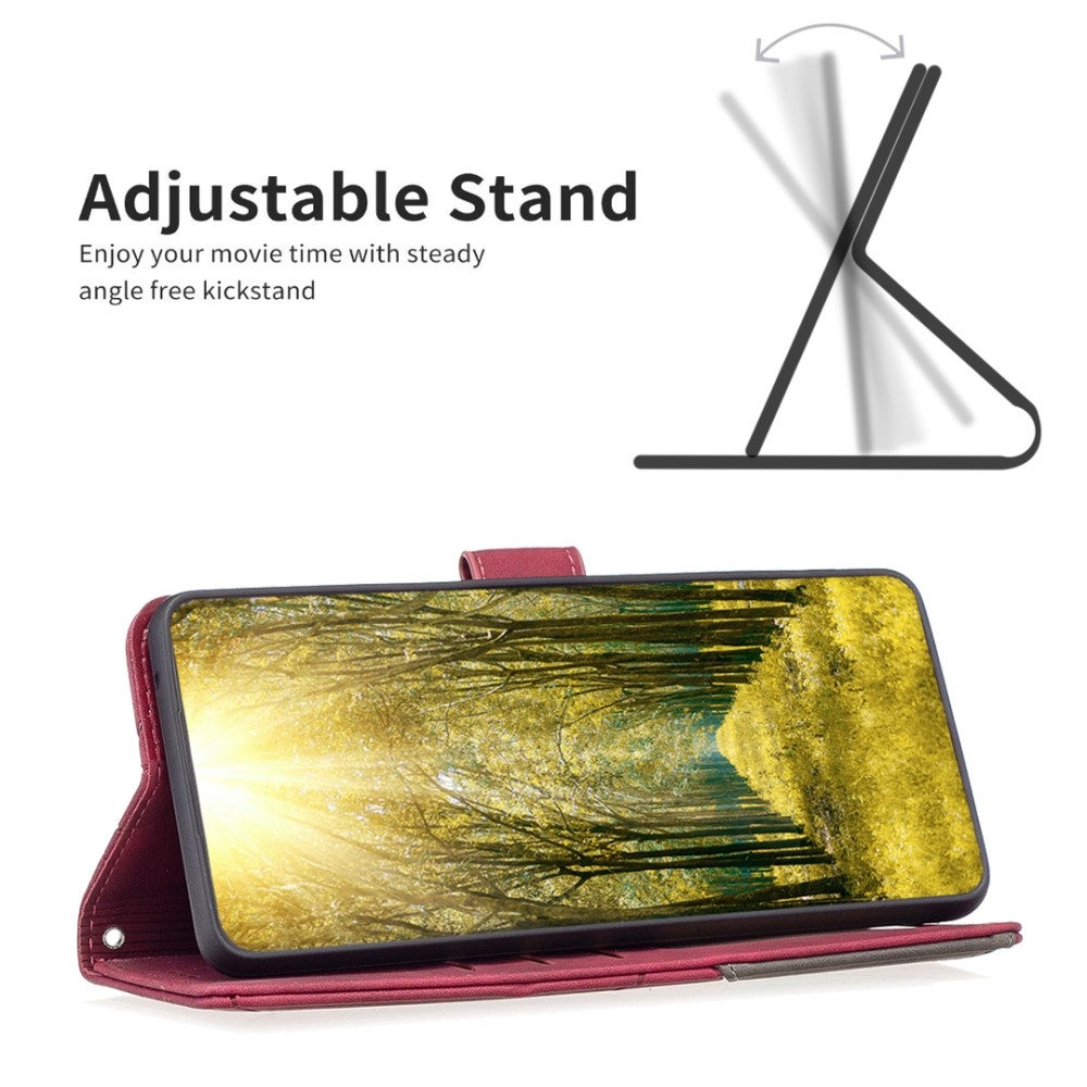 BINFEN könyvtáska Samsung Galaxy M15 5G - piros
