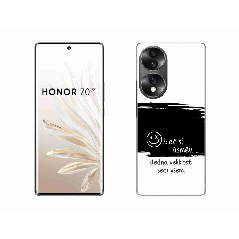 Gél borító mmCase a Honor 70-hez - vicces szöveg 8 fekete-fehér háttérrel
