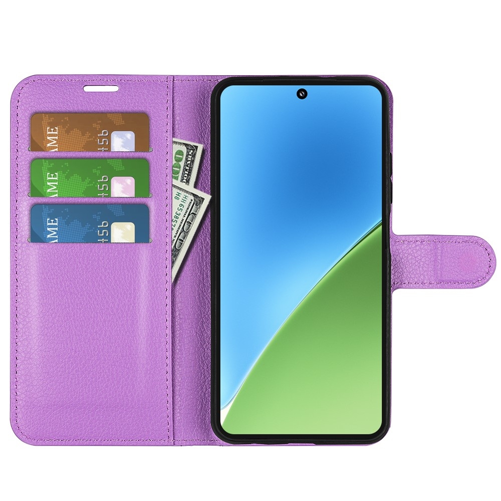 Litchi könyv tok a Xiaomi 15-öshöz - lila