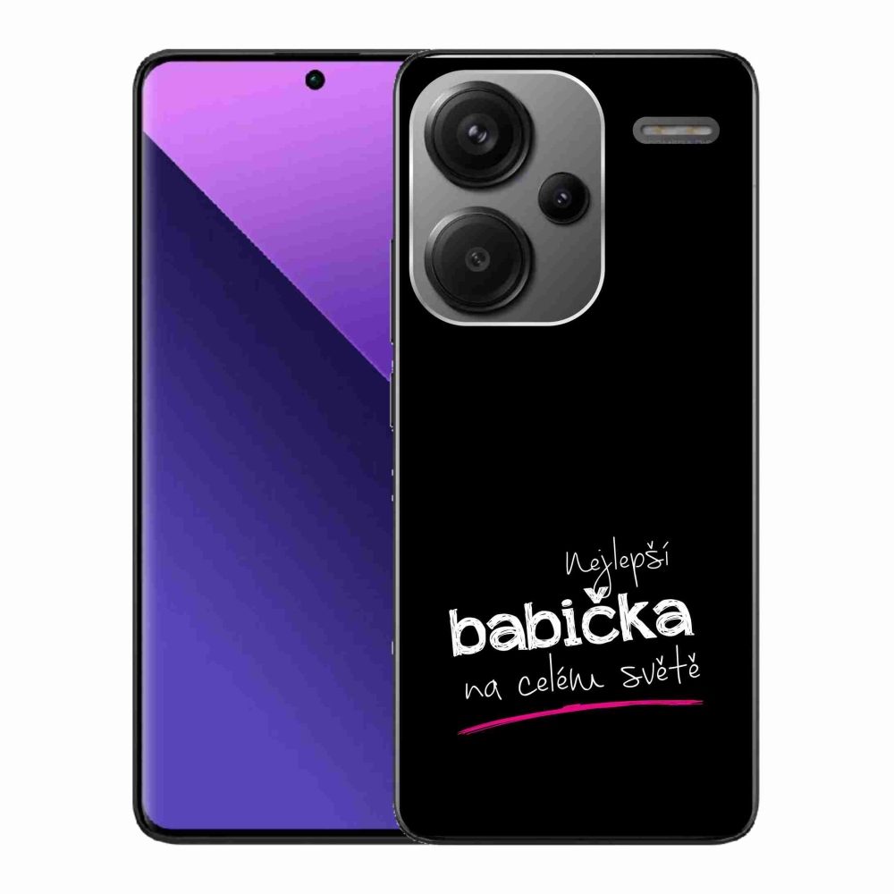 Gél borító mmCase a Xiaomi Redmi Note 13 Pro+ 5G számára - a legjobb nagymama 4 fekete háttérrel