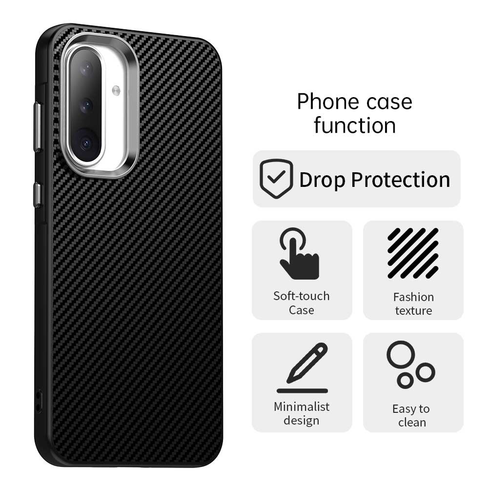 Szálas textúrájú tartós borítás Samsung Galaxy A36 5G készülékhez - fekete