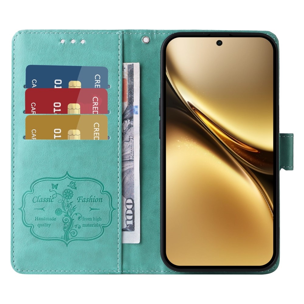 Virágos könyvtáska a Vivo X200 Pro 5G készülékhez - teáskék
