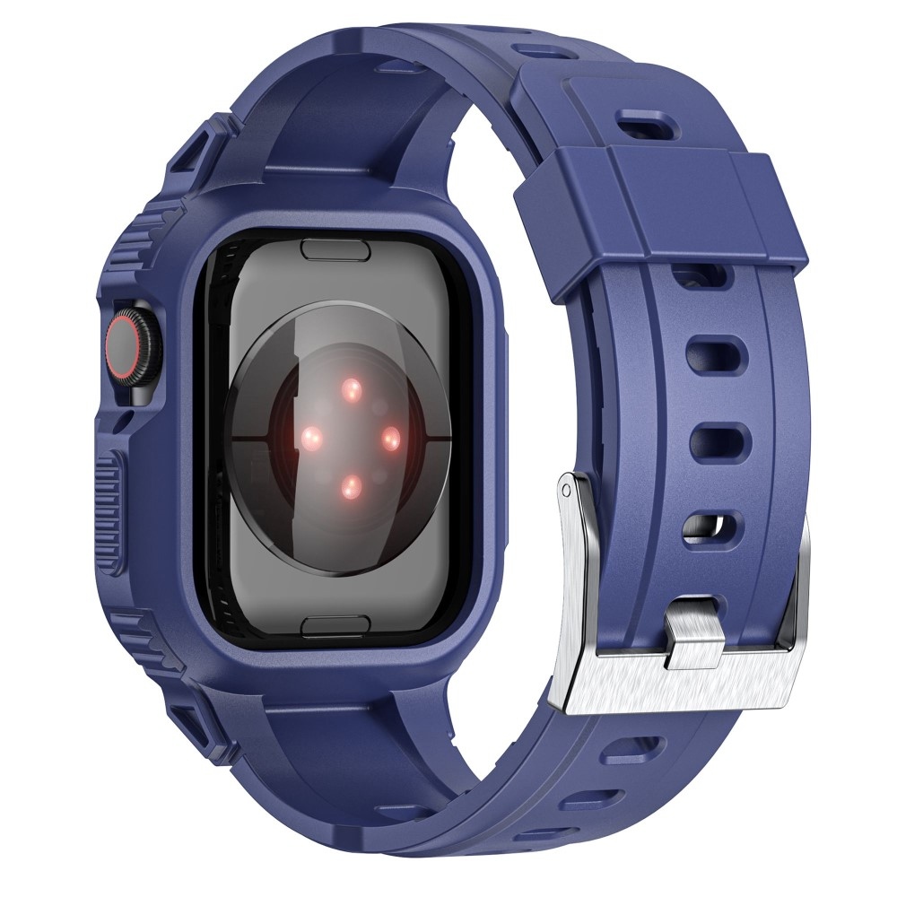 Cseppálló szilikon tok szíjjal Apple Watch Ultra 49mm készülékhez - kék