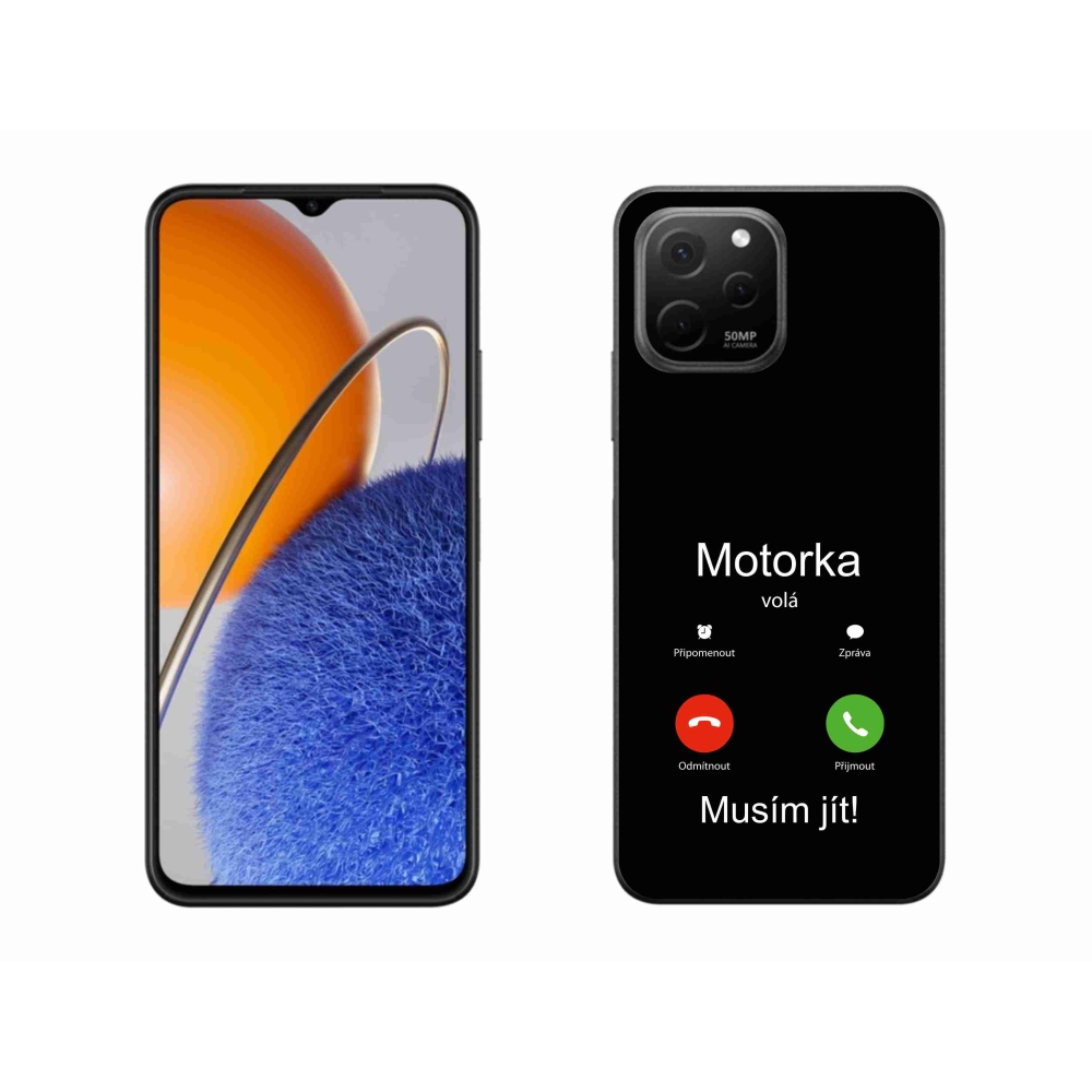 Gél borító mmCase a Huawei Nova Y61-en - motoros hívások fekete háttérrel