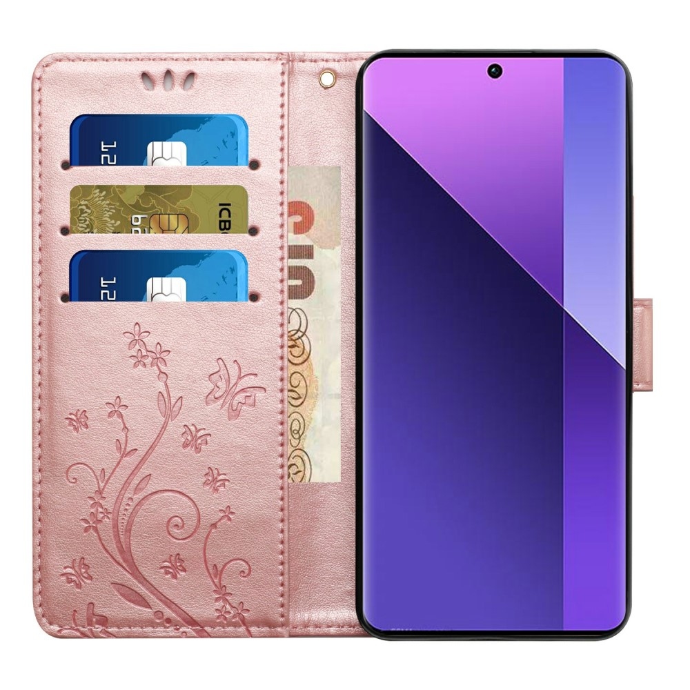 Virágok könyv tok Samsung Galaxy S25 Edge készülékhez - rózsaarany