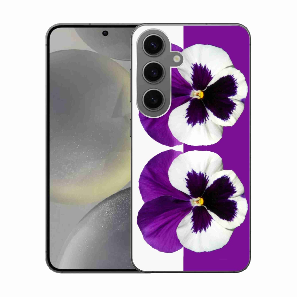 Gél védőhuzat mmCase Samsung Galaxy S24 készülékhez - lila és fehér virág