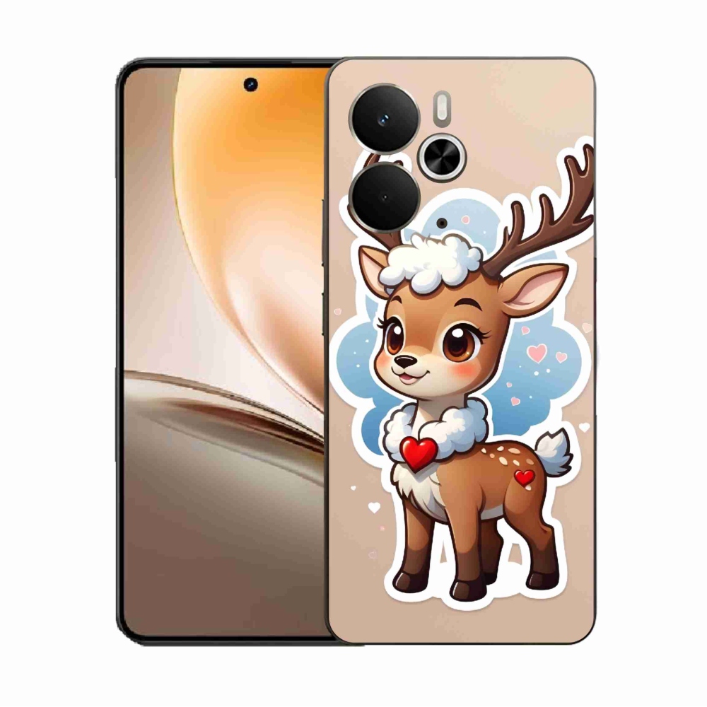 Gél borító mmCase a Realme 14 5G készülékhez - rajzfilm rénszarvas
