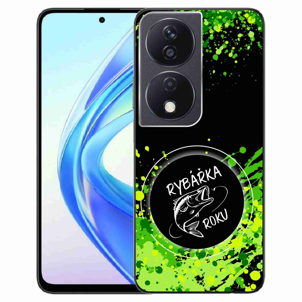 Zselés borító mmCase a Honor X7b/Honor 90 Smart készülékhez - az év horgásza fekete háttérrel