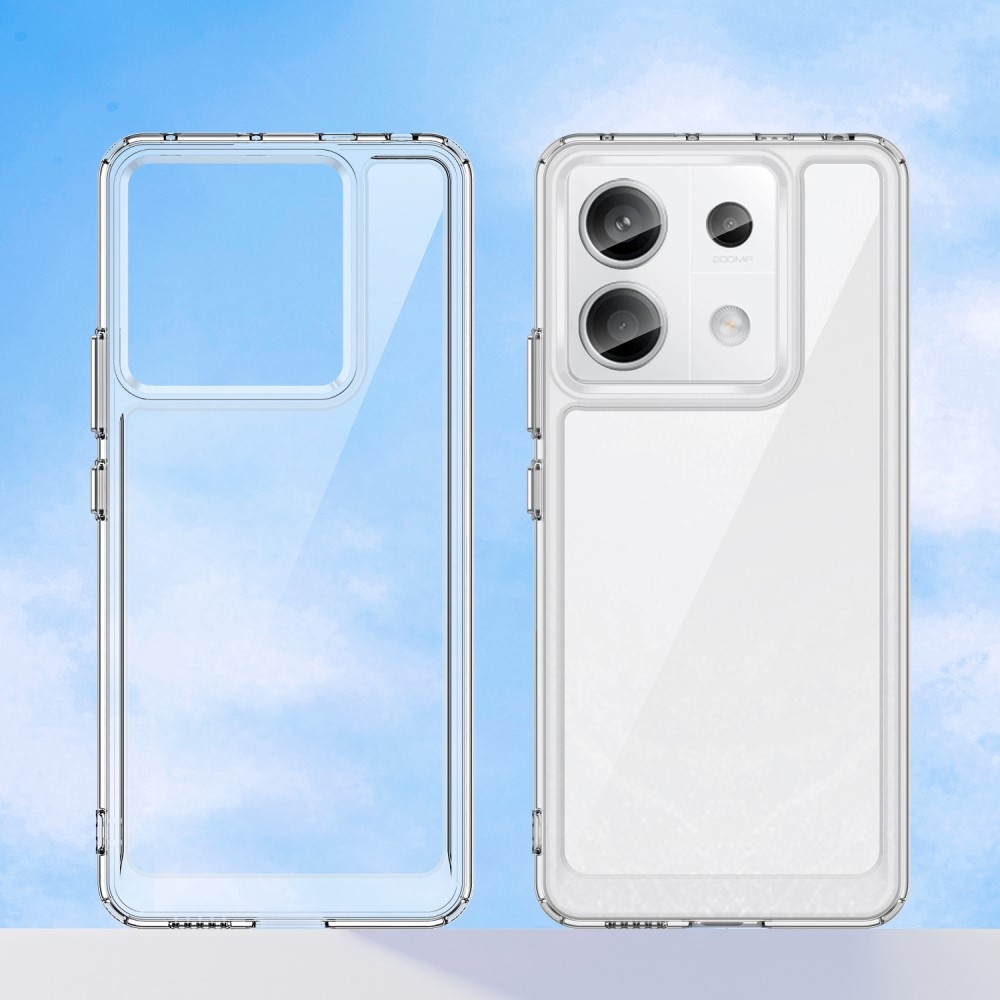 Gél tok kemény hátlappal a Xiaomi Redmi Note 13 Pro 5G/Poco X6 5G számára - átlátszó