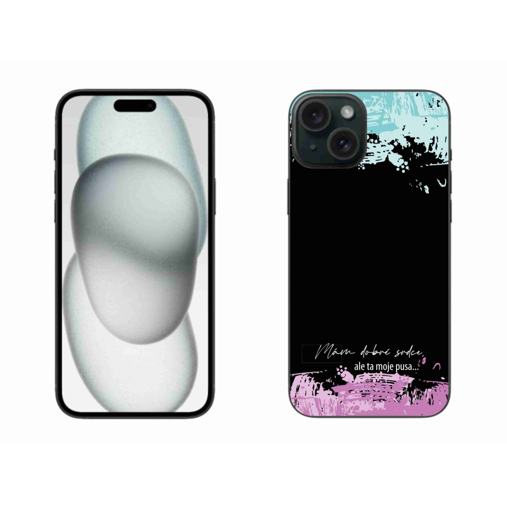 Gél borítás mmCase iPhone 15 Plus készülékhez - vicces szöveg 3 fekete háttér