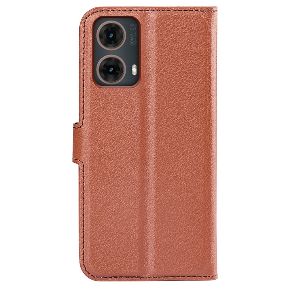 Litchi könyv tok a Motorola Moto G85 5G-hez - barna színű