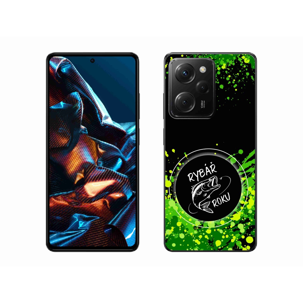 Gél borító mmCase a Xiaomi Poco X5 Pro 5G számára - az év horgásza fekete háttérrel