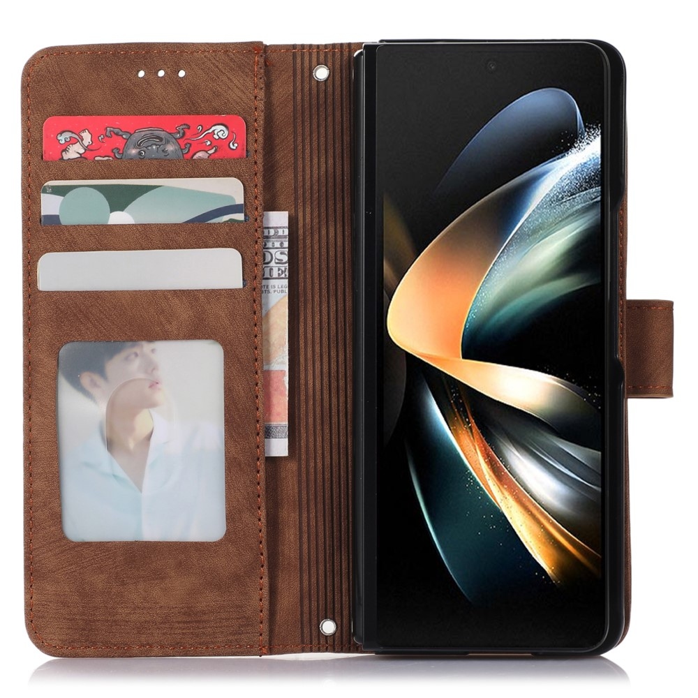 Tárcás könyvtáska Samsung Galaxy Z Fold5 5G - barna