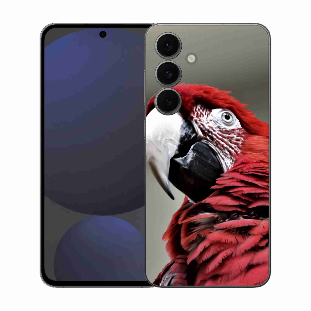Zselés borítás mmCase Samsung Galaxy S25 FE készülékhez - papagáj ara piros