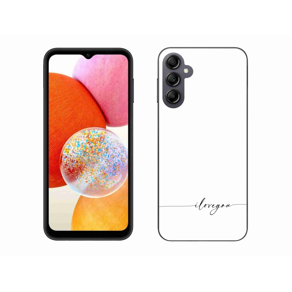 Gél borítás mmCase Samsung Galaxy A14 4G/5G - I love you fehér háttérrel
