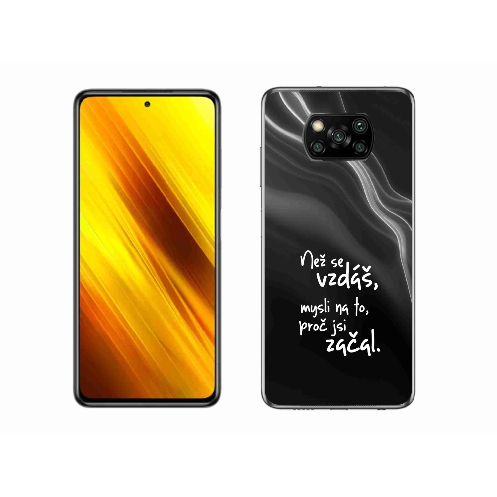 Gél borítás mmCase a Xiaomi Poco X3 Pro számára - idézet 2 fekete háttér