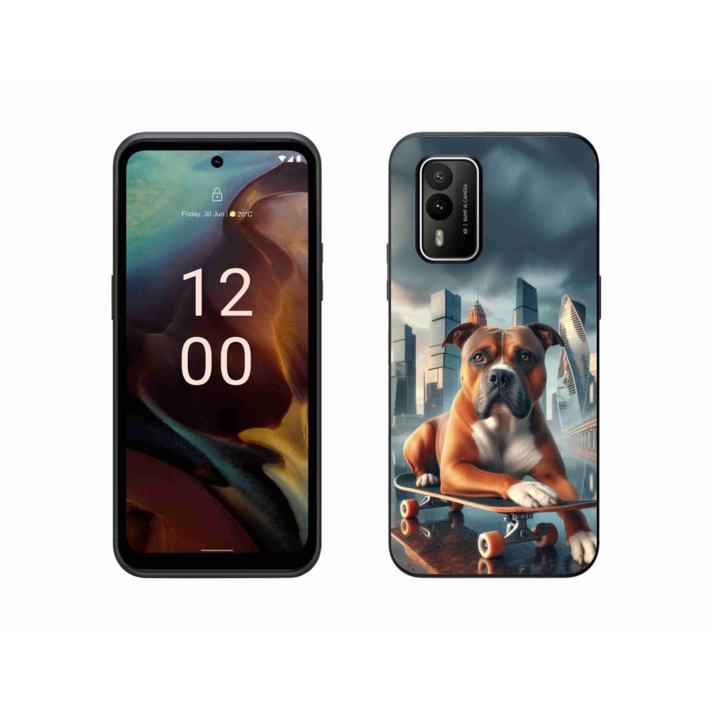 Zselés borítás mmCase a Nokia XR21 készülékhez - kutya gördeszkán