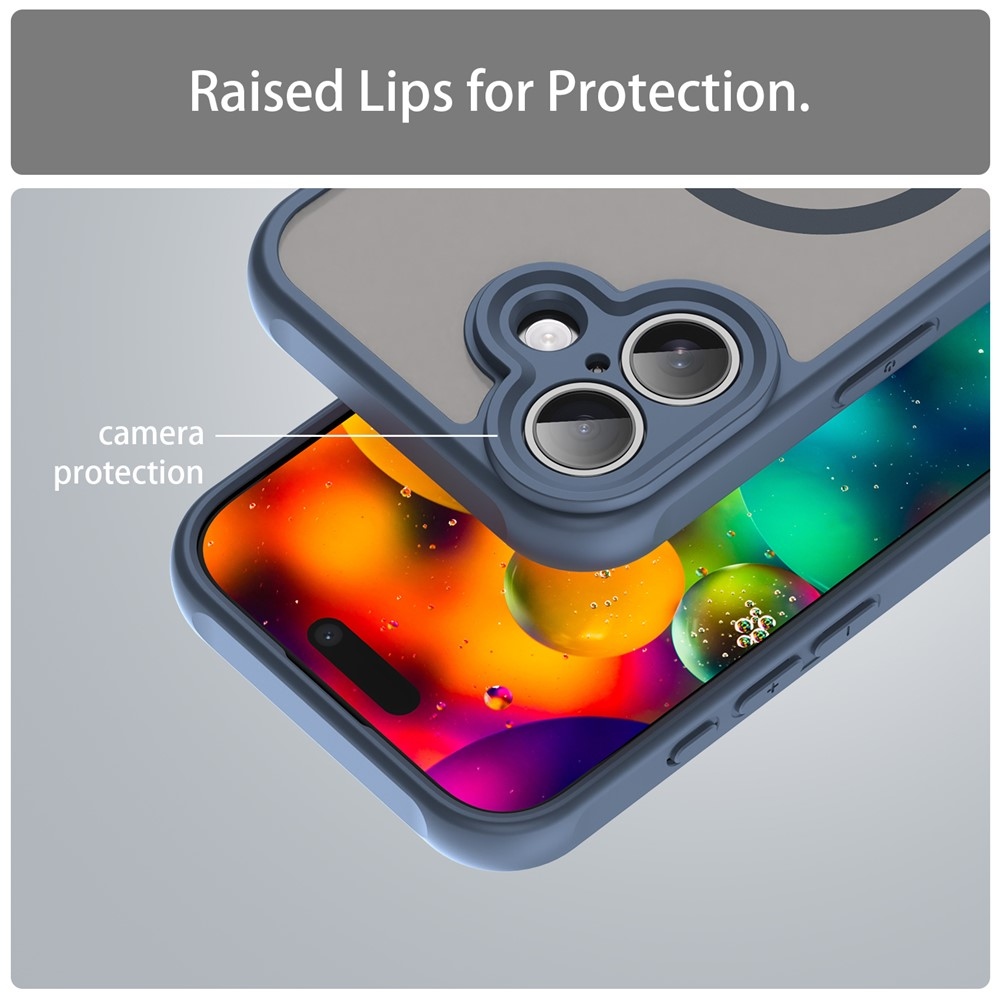 Matta zselés tok MagSafe-rel iPhone 17 készülékhez - kék
