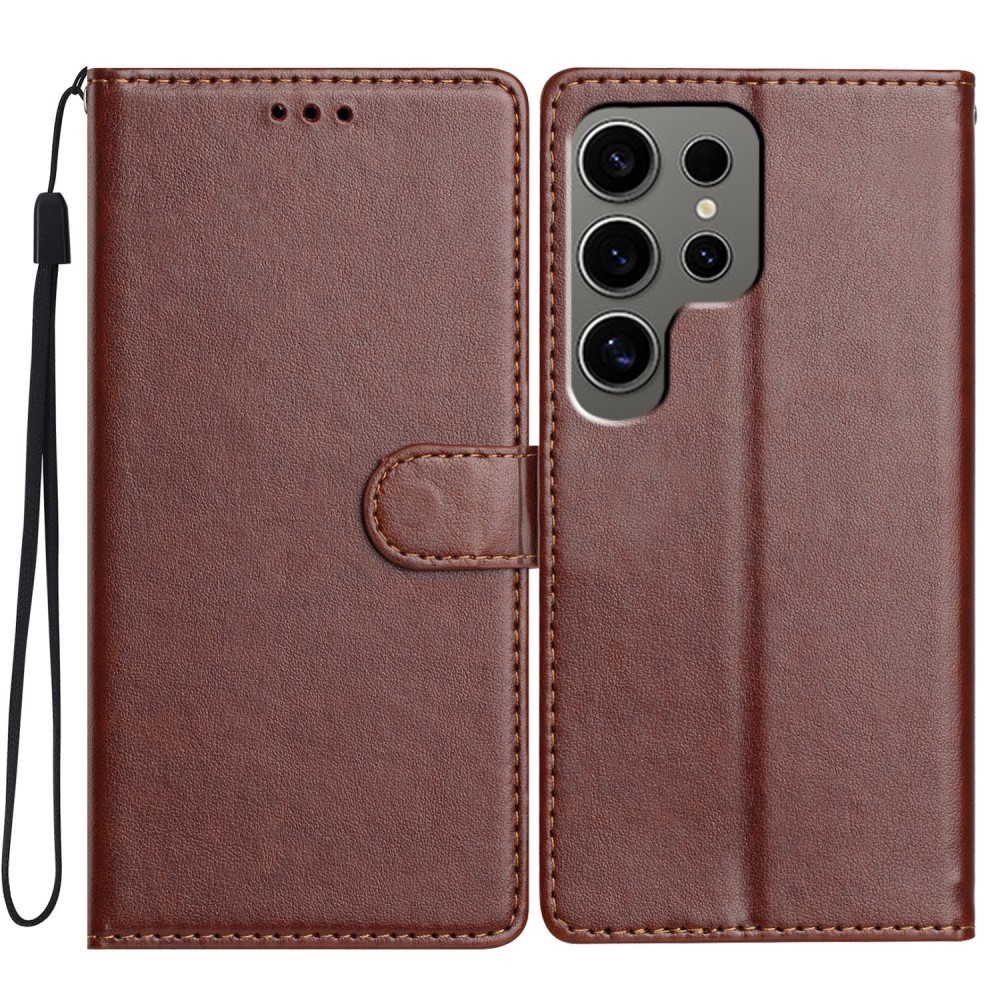 Vérrögök könyv tok Samsung Galaxy S25 Ultra készülékhez - barna