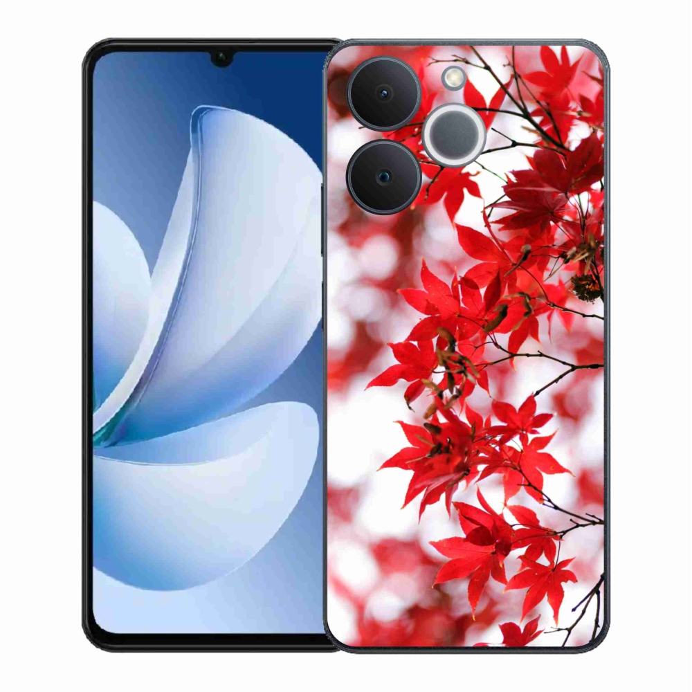 Zselés borító mmCase a Realme Note 70T készülékhez - piros levelek