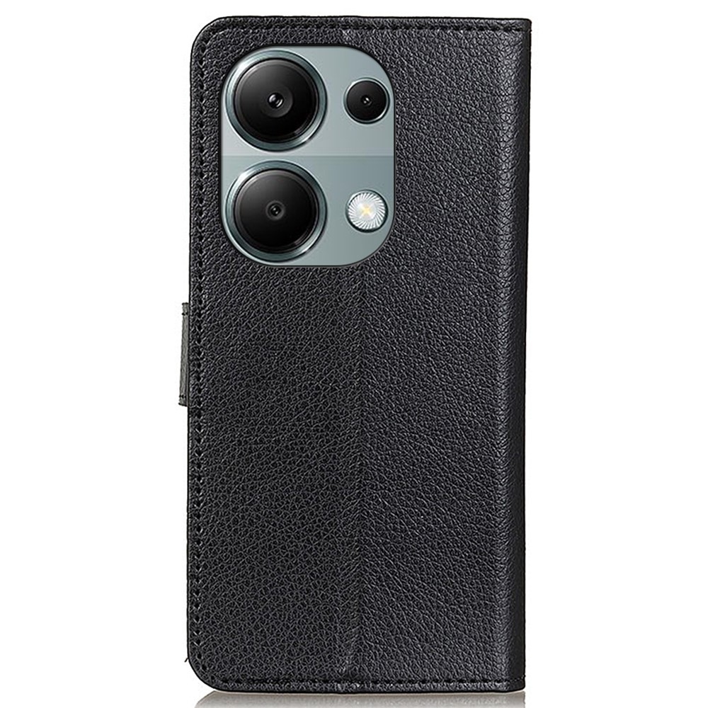 Litchie könyv tok a Xiaomi Redmi Note 13 Pro 4G/Poco M6 Pro számára - fekete