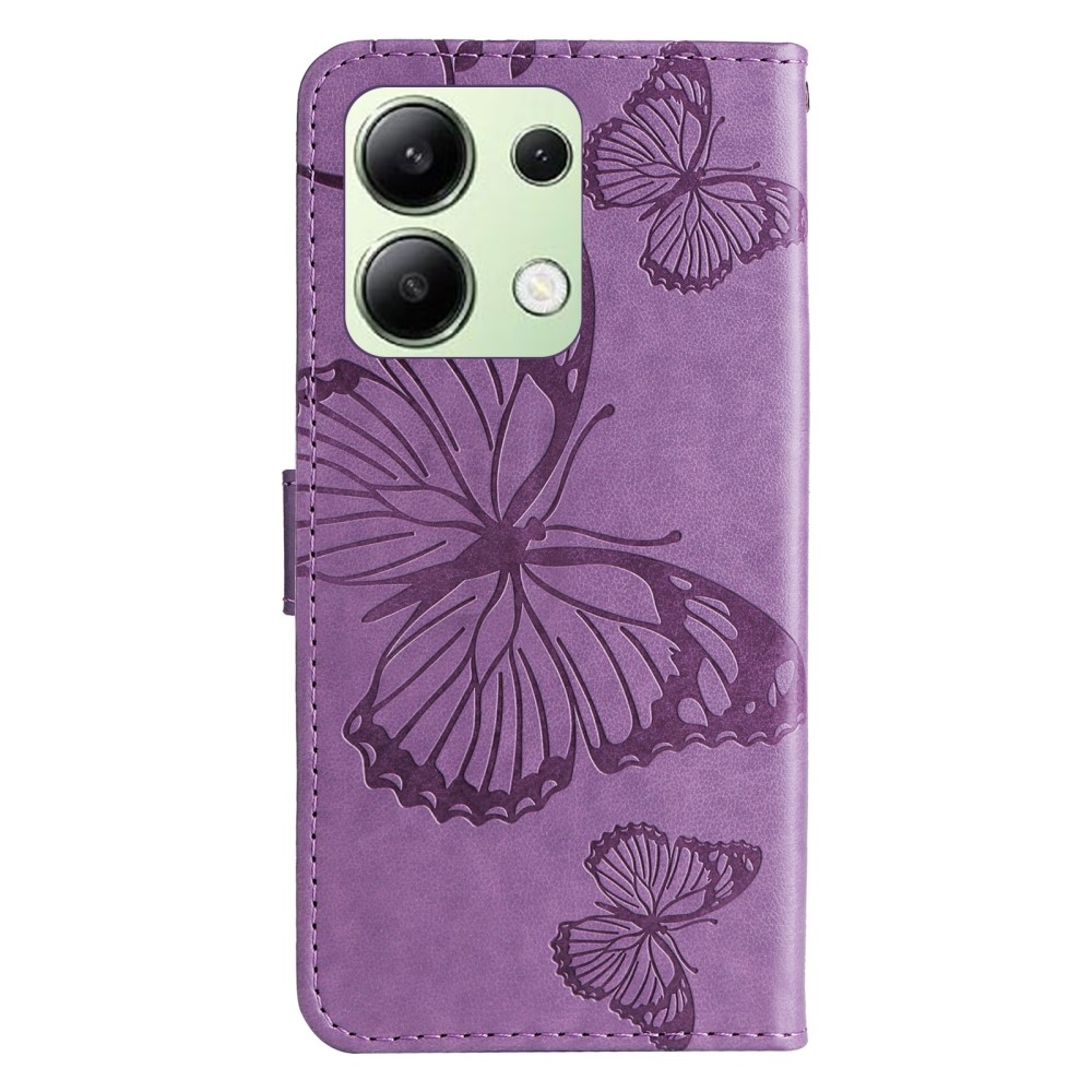 Nagy pillangó könyv tok Xiaomi Redmi Note 13-hoz - lila