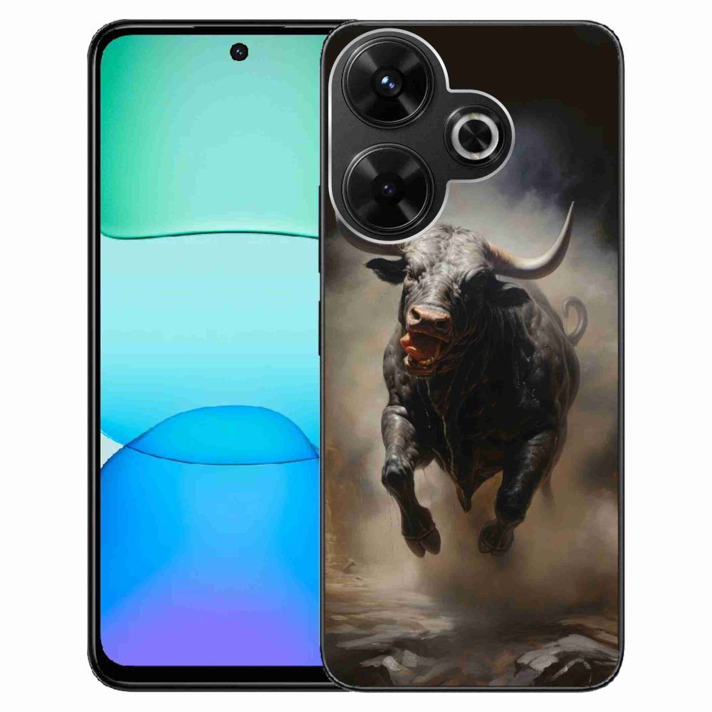 Gél borítás mmCase a Xiaomi Redmi 13 4G/Poco M6 4G - dühös bika számára