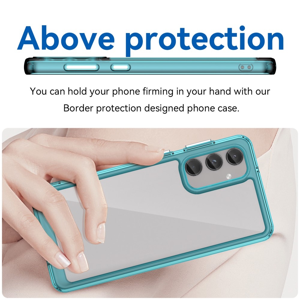 Gél tok kemény hátlappal a Samsung Galaxy M55 5G készülékhez - világoskék színben