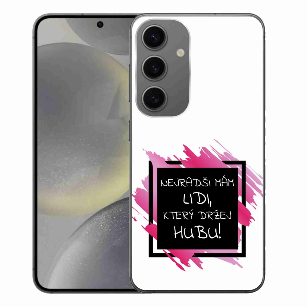 Gél borító mmCase Samsung Galaxy S24+ készülékhez - vicces szöveg 7 fekete-fehér háttérrel