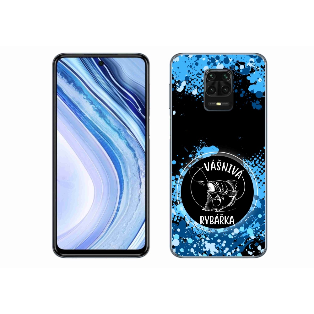 Gél borító mmCase a Xiaomi Redmi Note 9 Pro számára - szenvedélyes halász fekete háttérrel