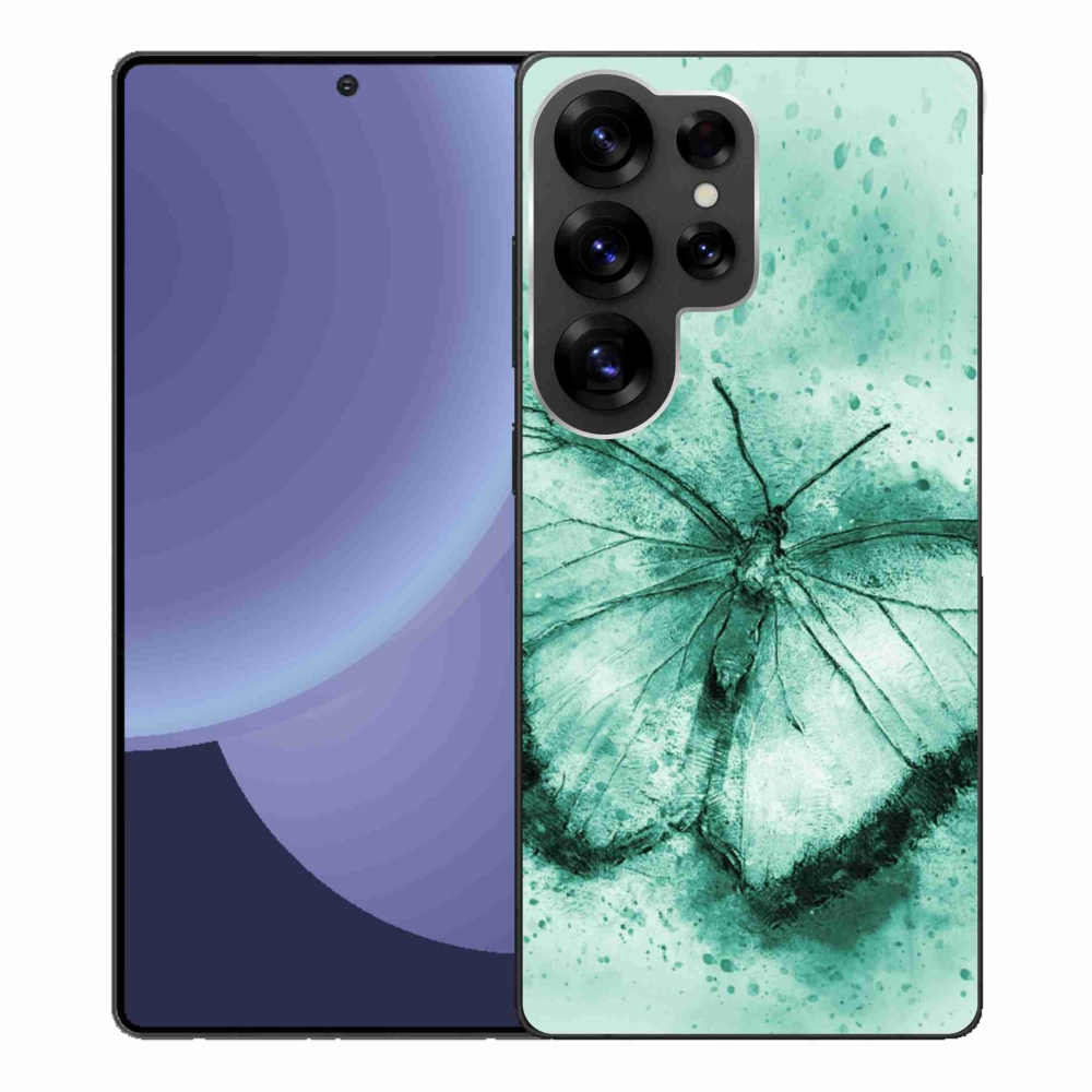 Gél védőhuzat mmCase Samsung Galaxy S25 Ultra - zöld pillangó