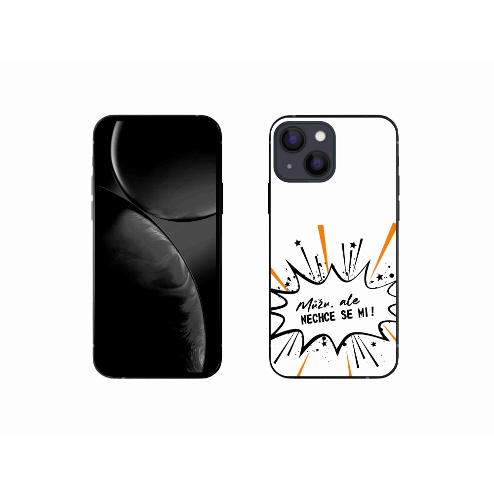 Gél borítás mmCase iPhone 13 mini 5.4 készülékhez - vicces szöveg 11 fehér háttér