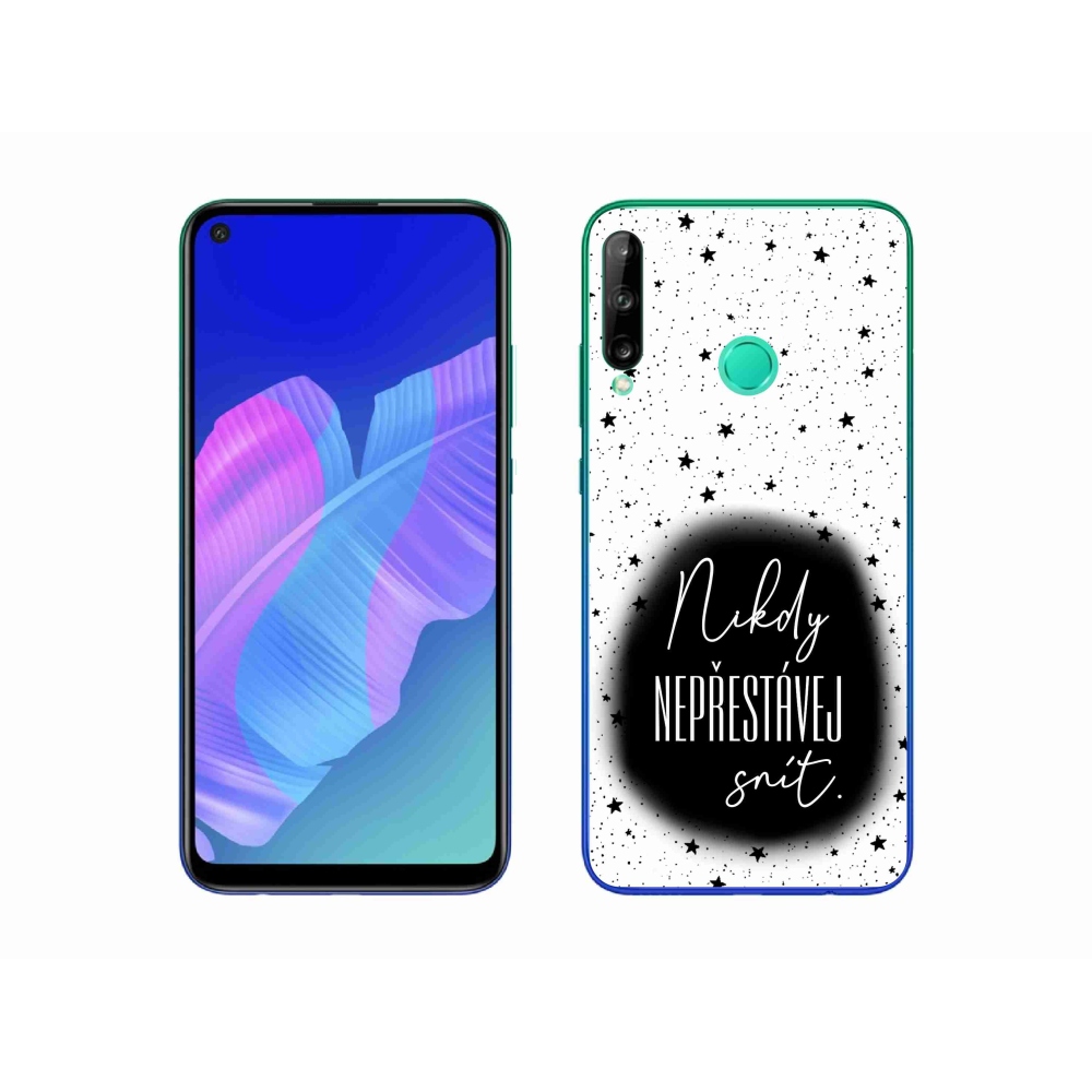 Gél borítás mmCase a Huawei P40 Lite E - idézet 1 fekete-fehér háttérrel