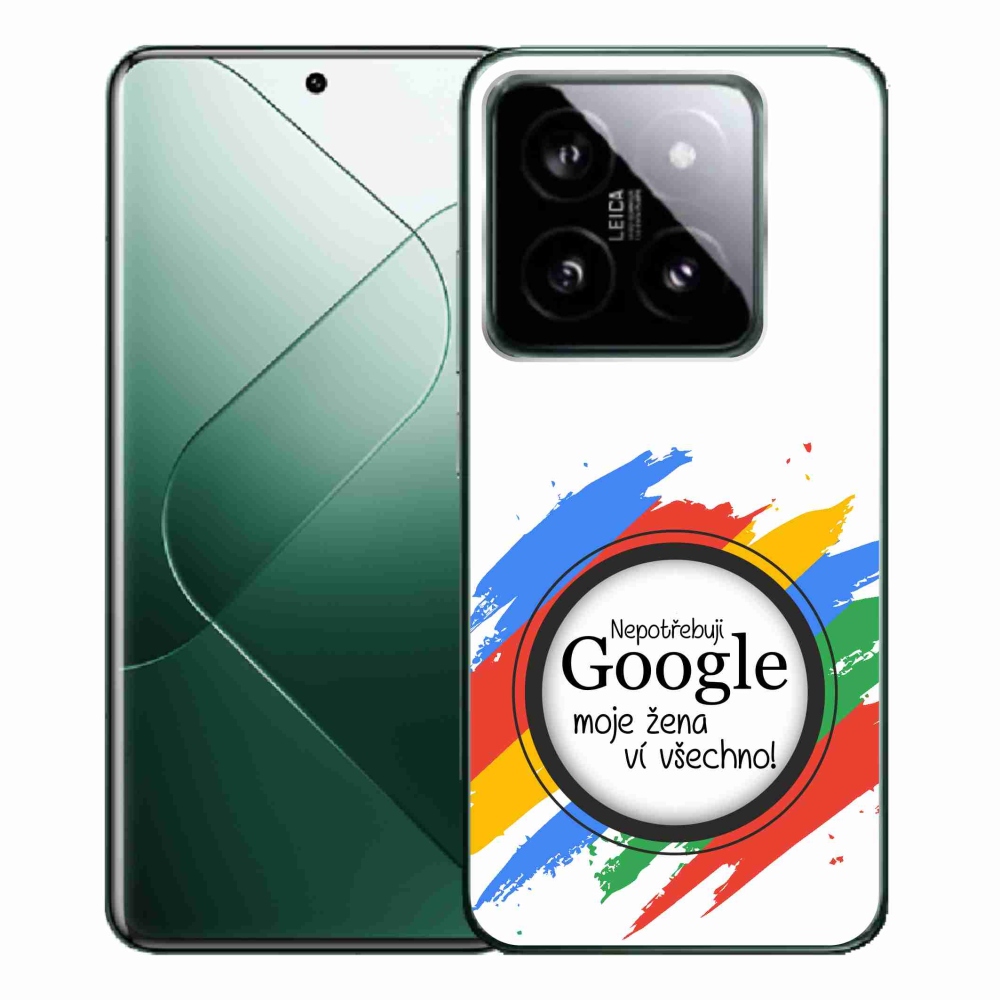 Gél borító mmCase a Xiaomi 14 Pro - a nő mindent tud fehér háttérrel