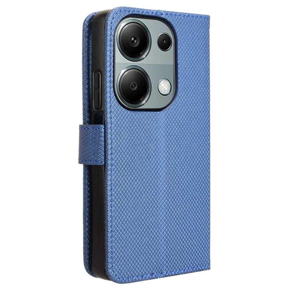 Gyémánt könyv tok Xiaomi Redmi Note 14S/Note 13 Pro 4G/Poco M6 Pro - kék