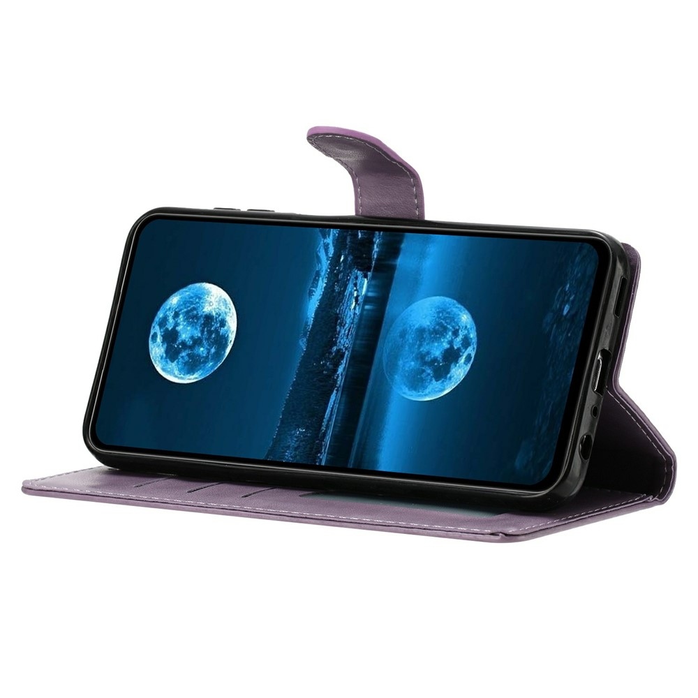 Vérrögök könyv tok Samsung Galaxy A07 4G-hez - lila