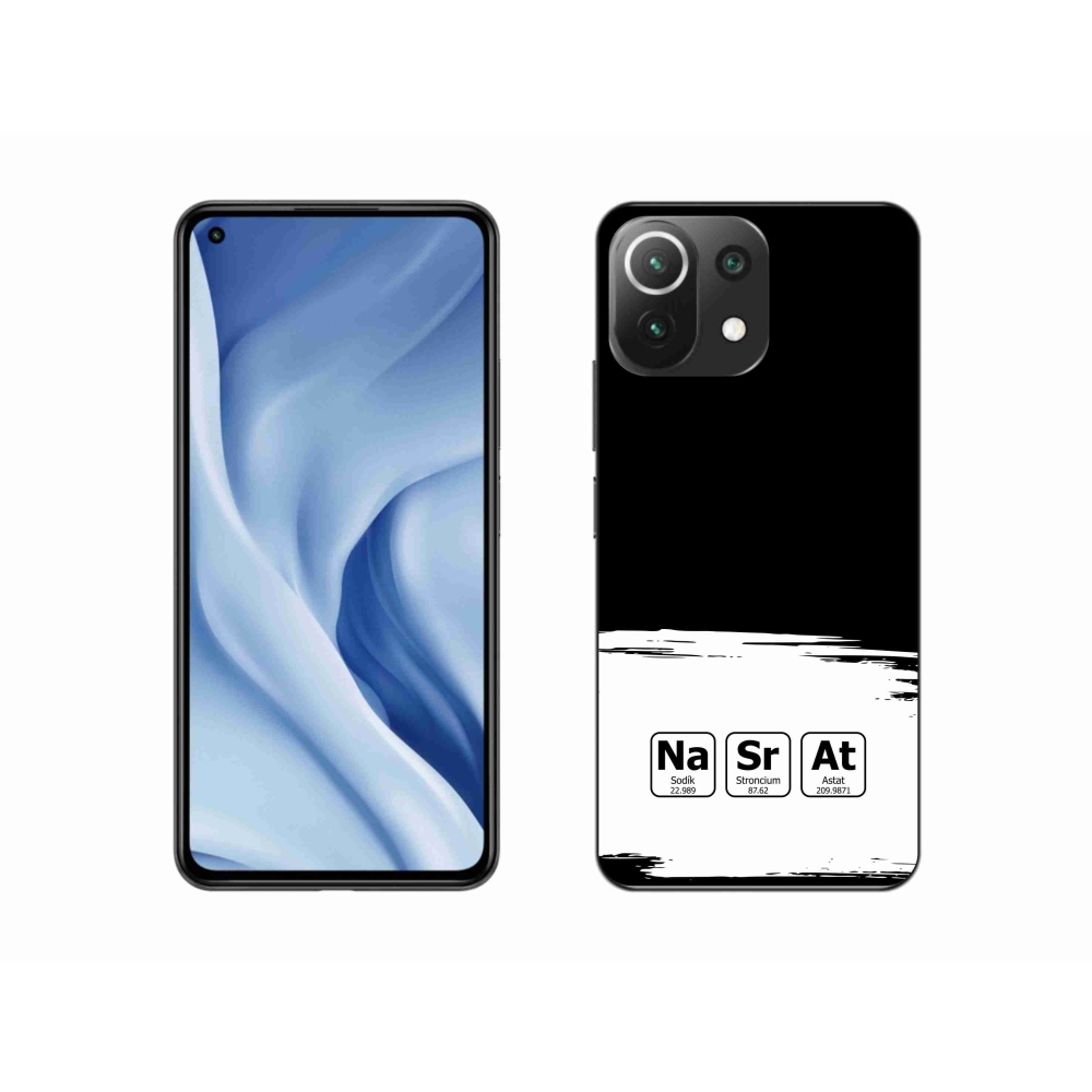 Gél borító mmCase a Xiaomi Mi 11 Lite 4G/5G - kémiai elemek fehér és fekete háttérrel