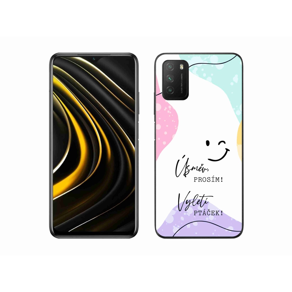 Gél borító mmCase a Xiaomi Poco M3-hoz - vicces szöveg 4 fehér háttérrel