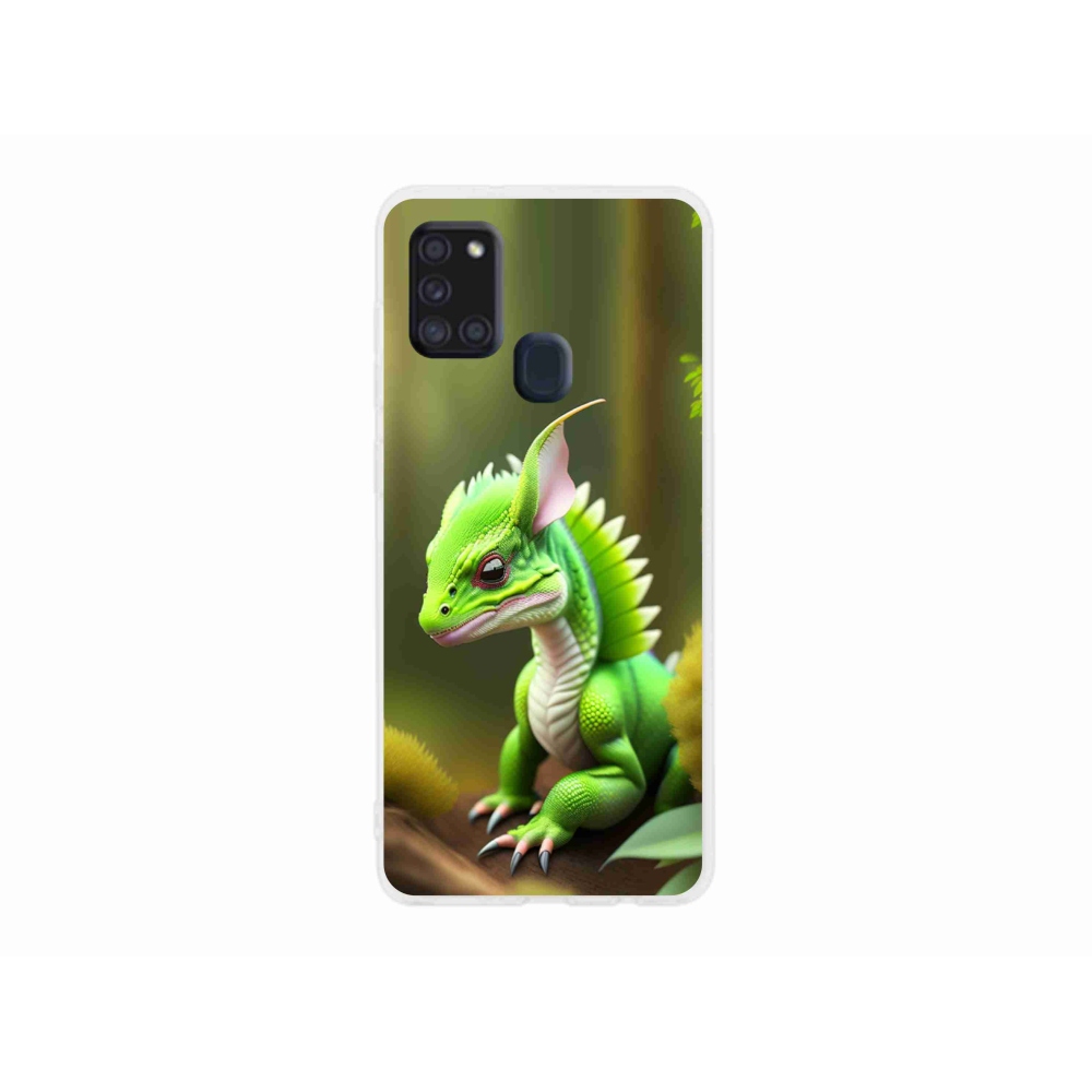 Zselés borítás mmCase Samsung Galaxy A21s készülékhez - zöld sárkány