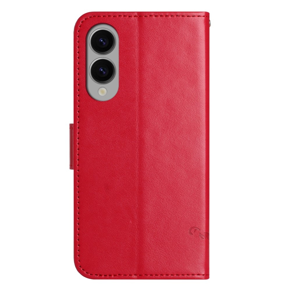 Virágos könyv tok Samsung Galaxy S25 Edge készülékhez - piros