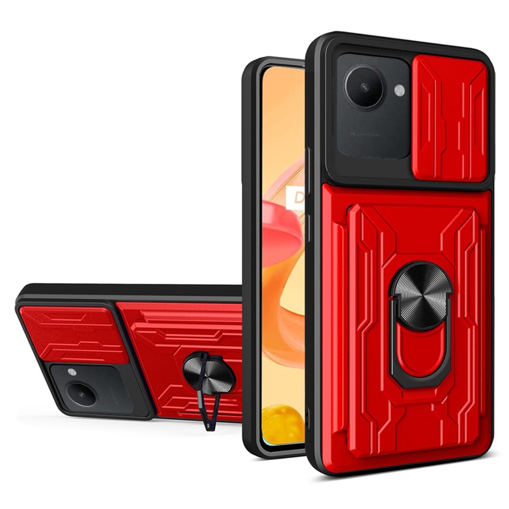 Csúszásálló hibrid borítás a Realme C30 készülékhez - piros