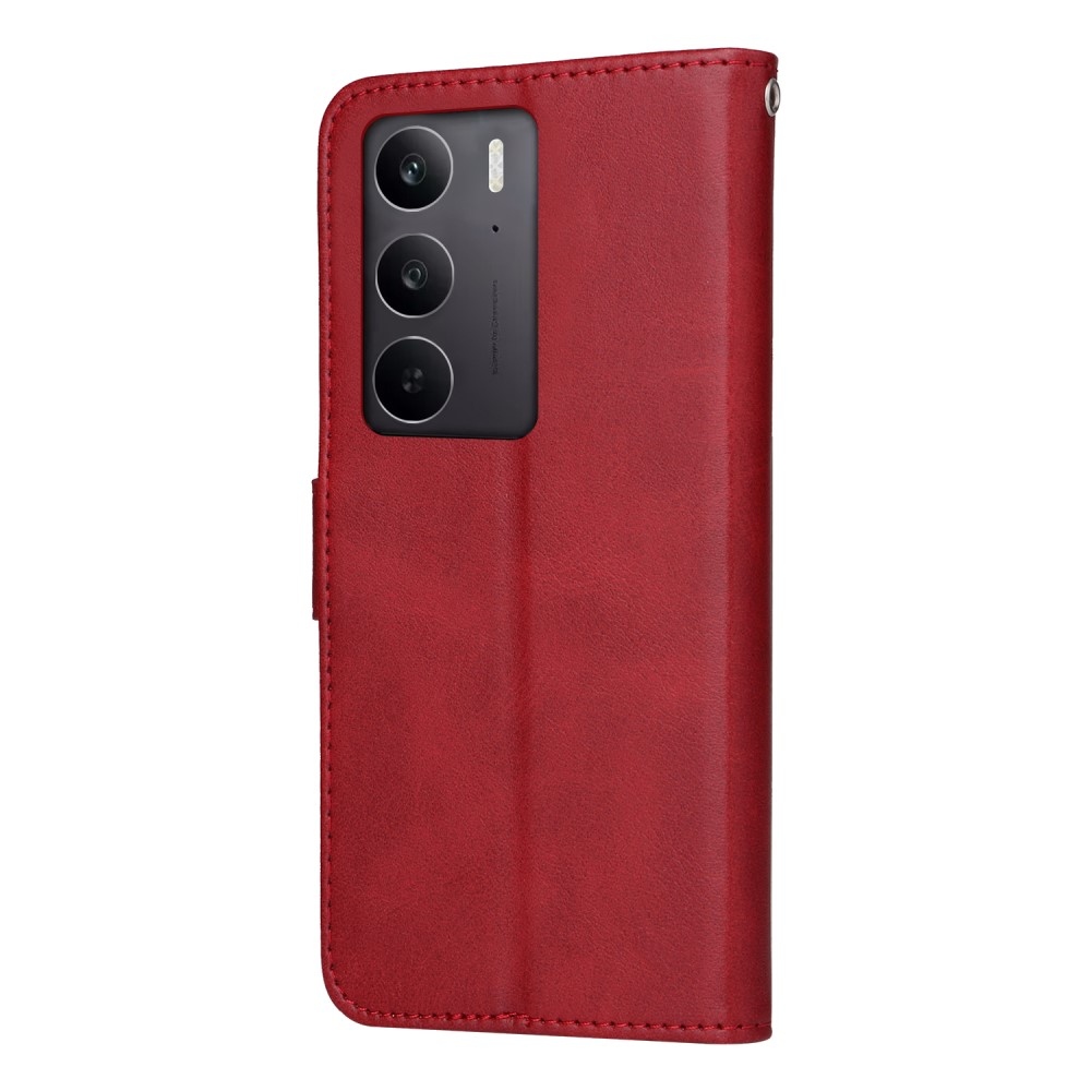 Könyvtáska a Realme 14x 5G/Realme C75 készülékhez - piros színű