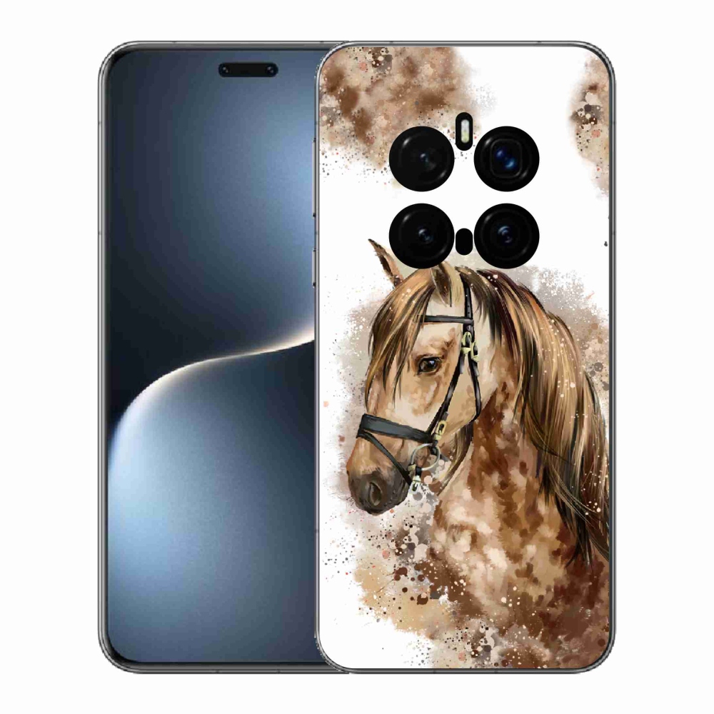 Zselés borítás mmCase a Honor Magic 7 Pro 5G számára - barna rajzfilm ló