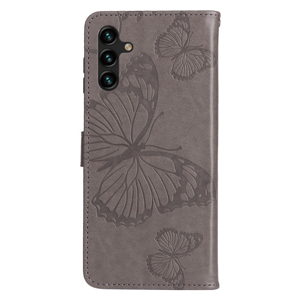 Nagy Buttefly könyv tok Samsung Galaxy A13 5G/A04s készülékhez - szürke