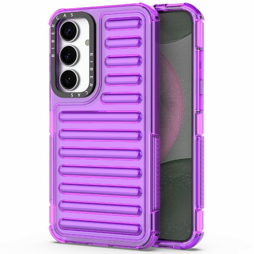 Csíkos tartós borító Samsung Galaxy S25+ készülékhez - lila