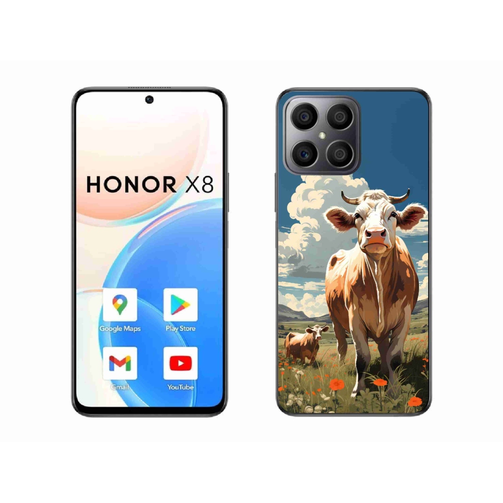 Zselés borítás mmCase a Honor X8-hoz - tehenek a réten